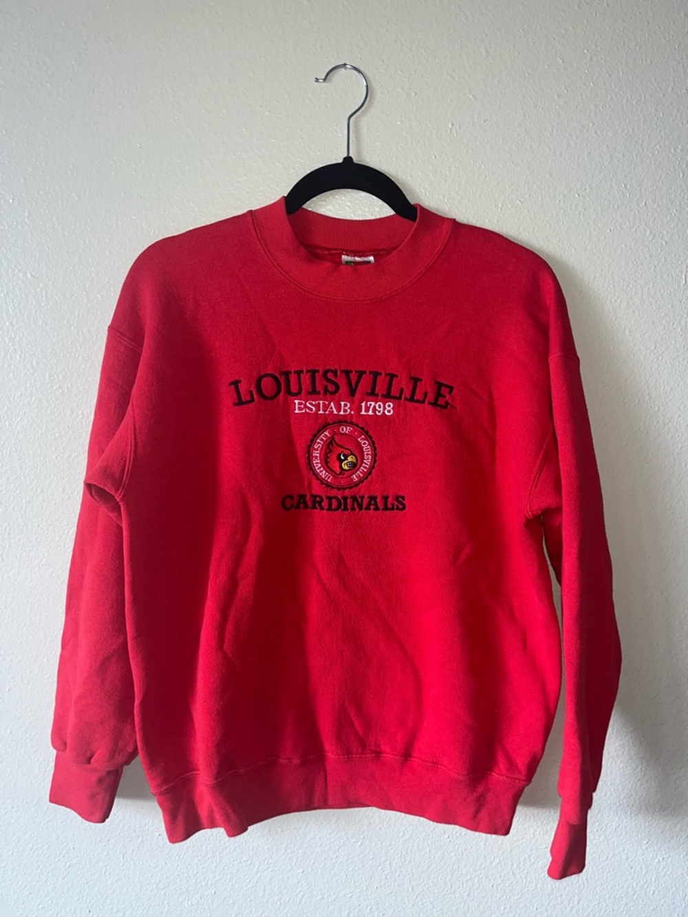 Vintage Red Louisville Cardinals Crewneck